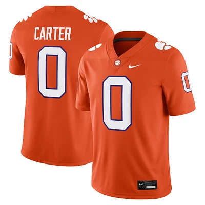 Men's Nike Barrett Carter Orange Clemson Tigers NIL Football Game Jersey