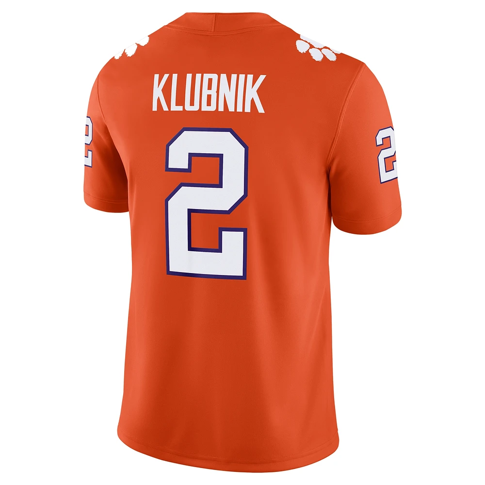 Maillot de football Nike Cade Klubnik Orange Clemson Tigers NIL pour homme