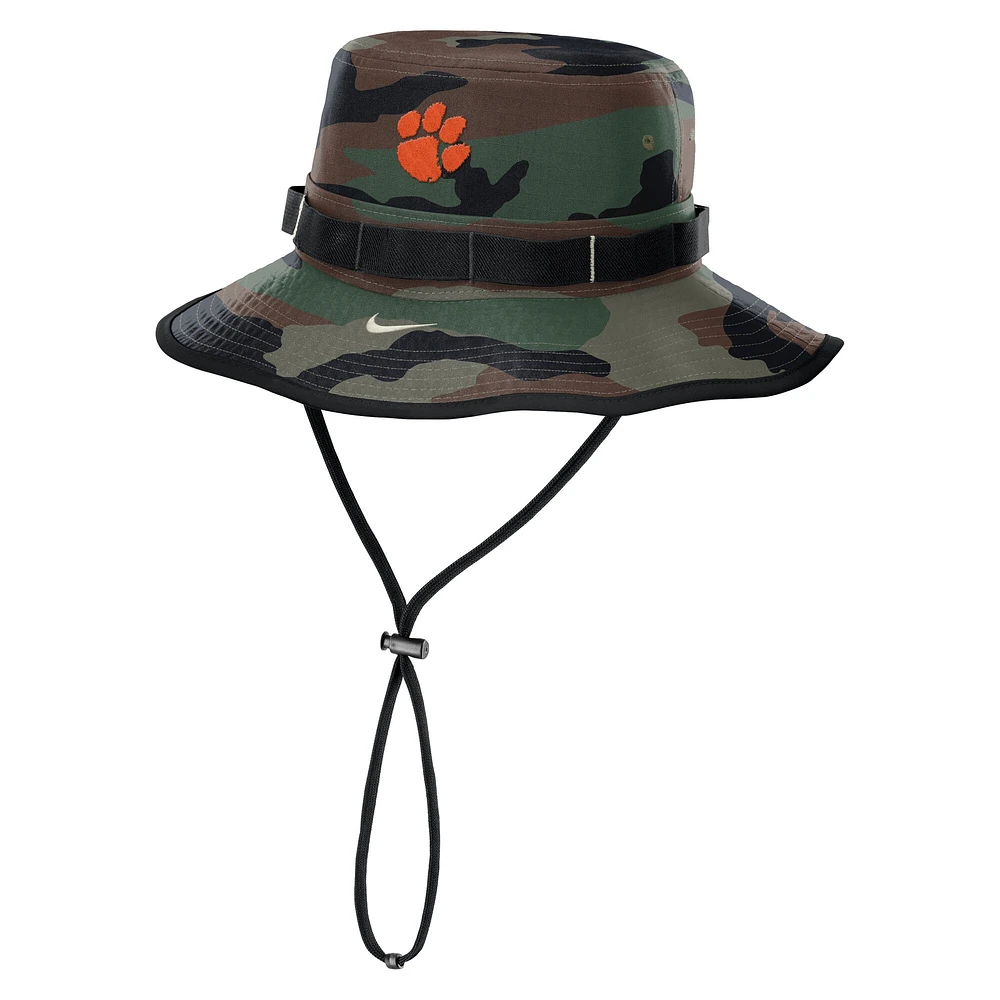 Men's Nike Camo Clemson Tigers 2024 Military Appreciation Apex Bucket Hat