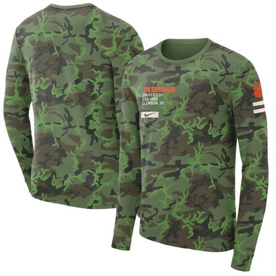 Men's Nike Camo Clemson Tigers Military Long Sleeve T-Shirt