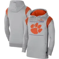 Sweat à capuche Nike gris Clemson Tigers 2021 Team Sideline Performance pour homme