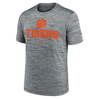 Men's Nike Heather Gray Clemson Tigers Primetime Velocity T-Shirt