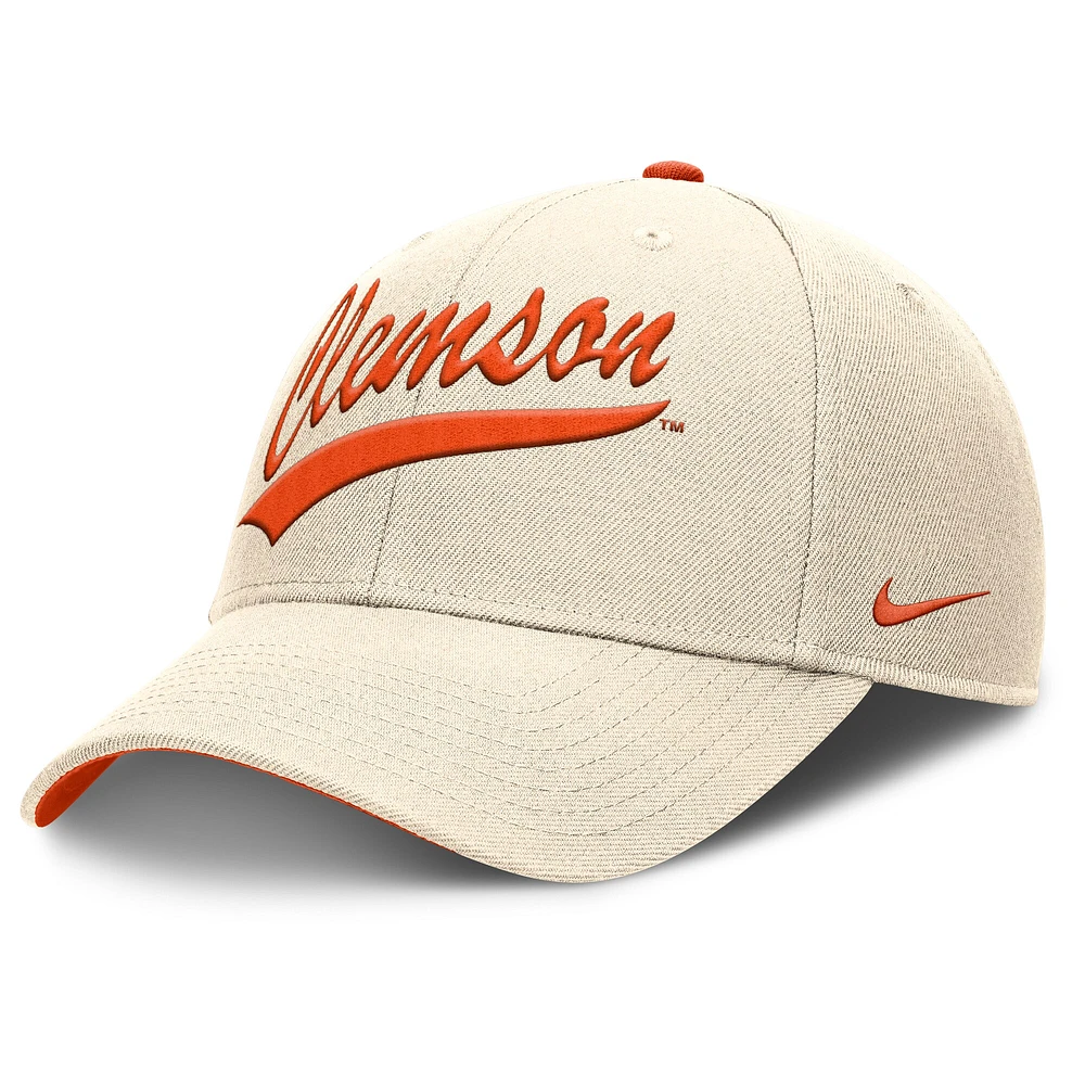 Casquette ajustable Nike Natural Clemson Tigers Primetime Rise pour homme