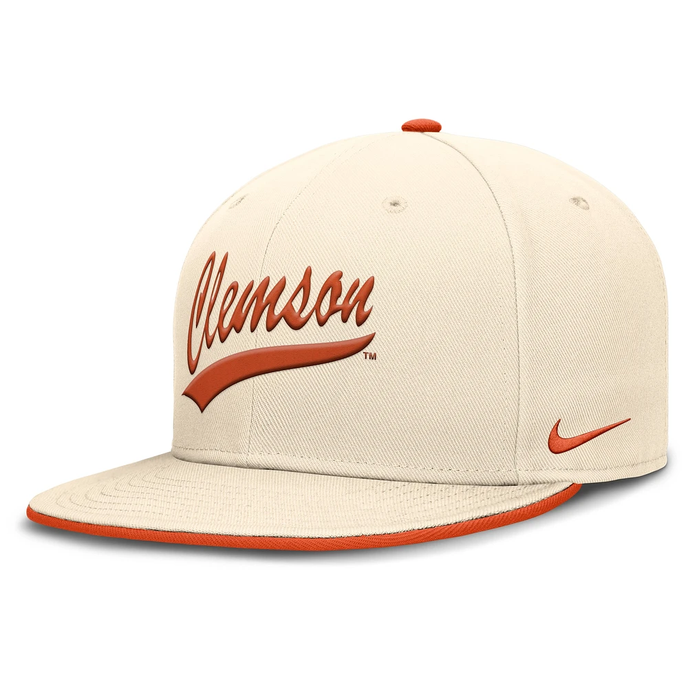 Men's Nike Natural Clemson Tigers Primetime True Performance Fitted Hat