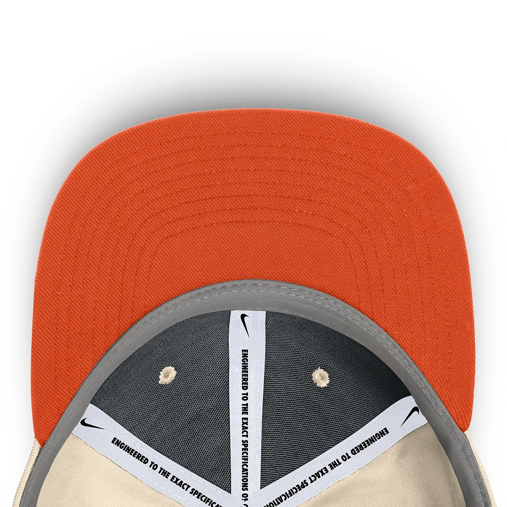 Men's Nike Natural Clemson Tigers Primetime True Performance Fitted Hat
