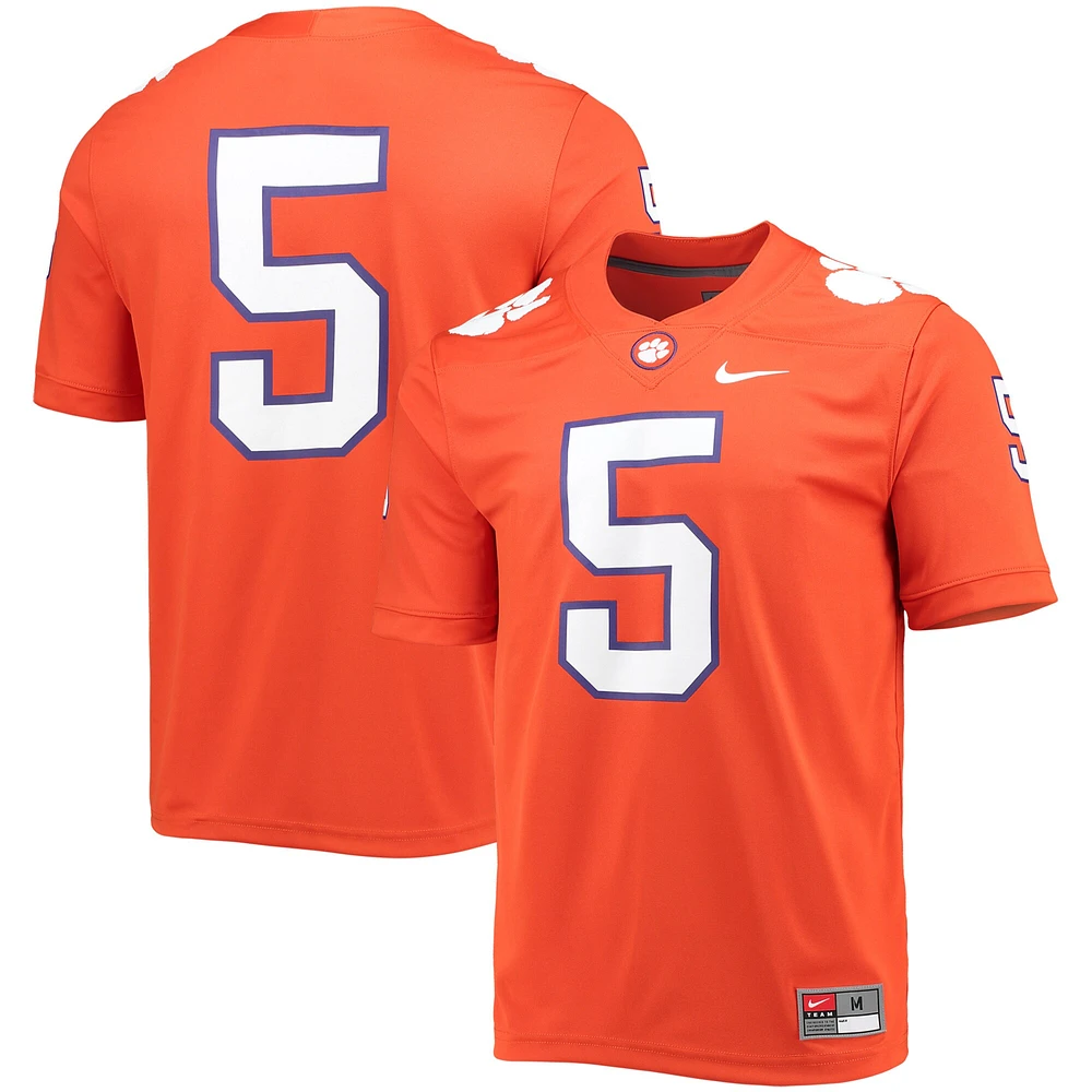 Men's Nike White Clemson Tigers #1 Away Game Jersey