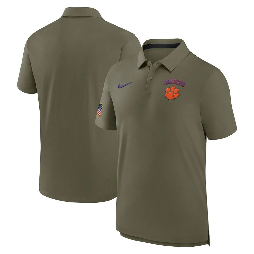 Polo Nike Olive Clemson Tigers 2024 Military Appreciation Tour Performance pour homme