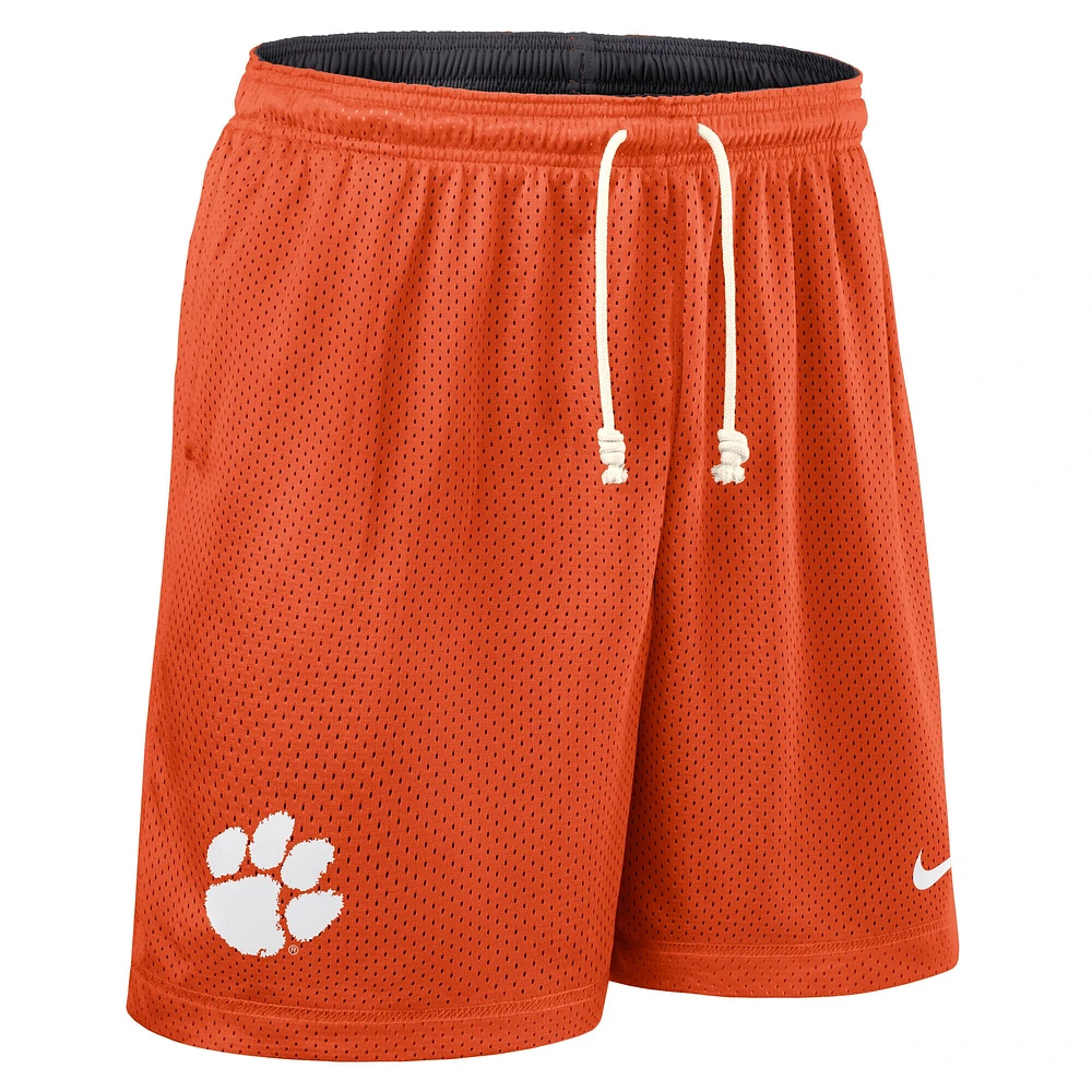 Short de performance réversible Nike orange/anthracite Clemson Tigers 2025 pour homme