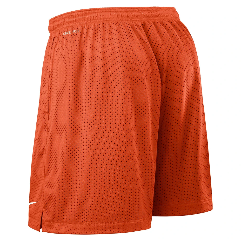 Short de performance réversible Nike orange/anthracite Clemson Tigers 2025 pour homme
