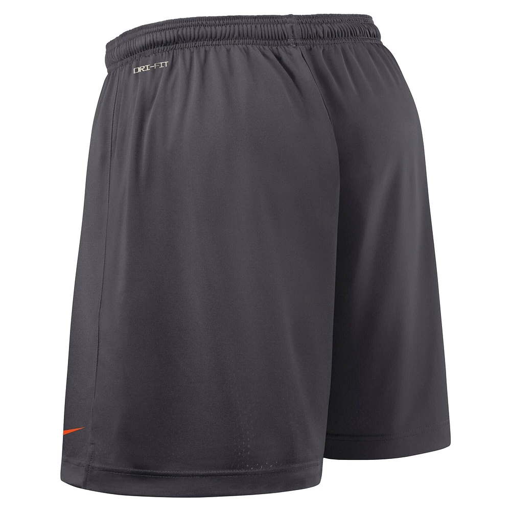 Short de performance réversible Nike orange/anthracite Clemson Tigers 2025 pour homme