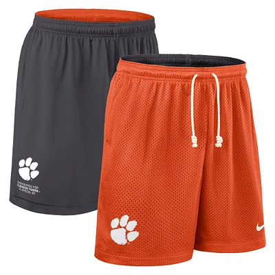 Short de performance réversible Nike orange/anthracite Clemson Tigers 2025 pour homme