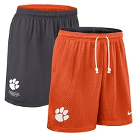Short de performance réversible Nike orange/anthracite Clemson Tigers 2025 pour homme