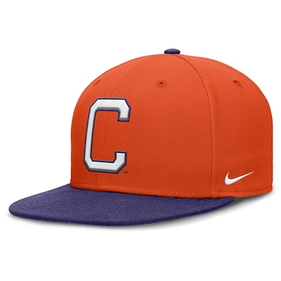 Casquette Nike Primetime Performance bicolore orange/violet pour homme des Clemson Tigers