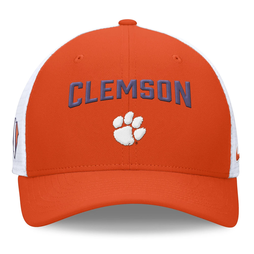 Casquette ajustable Nike Primetime Rise City Trucker Performance orange/blanche pour homme des Tigers de Clemson