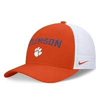 Casquette ajustable Nike Primetime Rise City Trucker Performance orange/blanche pour homme des Tigers de Clemson