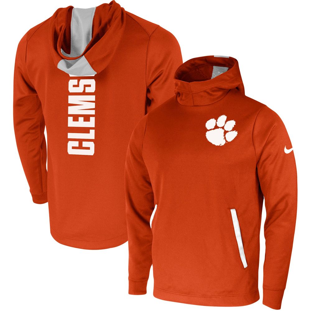 Men's Nike Orange Clemson Tigers 2-Hit Performance Pullover Hoodie