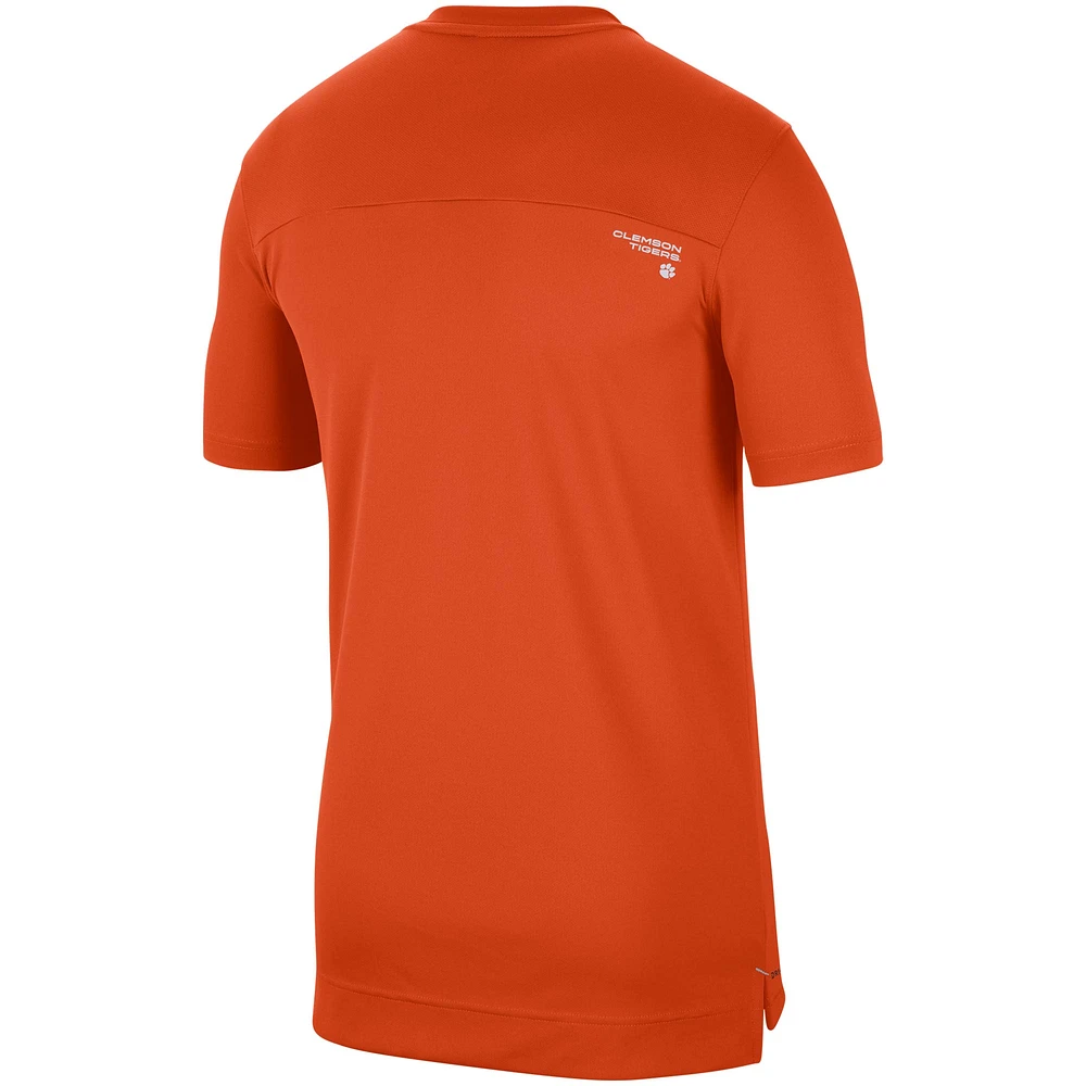 Haut de performance des entraîneurs football Nike Clemson Tigers 2021 Sideline orange pour homme