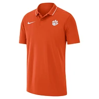 Polo Performance Clemson Tigers 2023 Coaches Nike Orange pour Homme