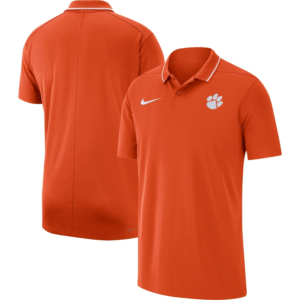 Polo Performance Clemson Tigers 2023 Coaches Nike Orange pour Homme