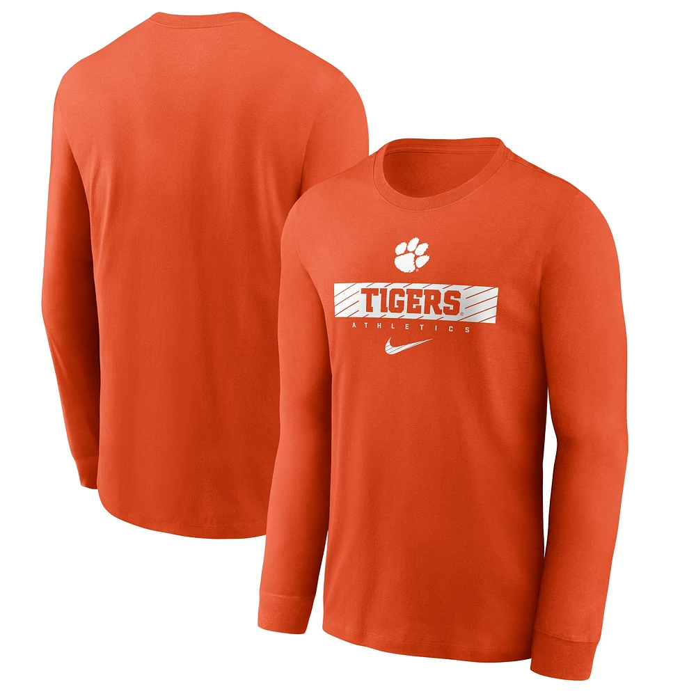 T-shirt à manches longues Nike Orange Clemson Tigers 2024 Sideline Legend Performance pour homme