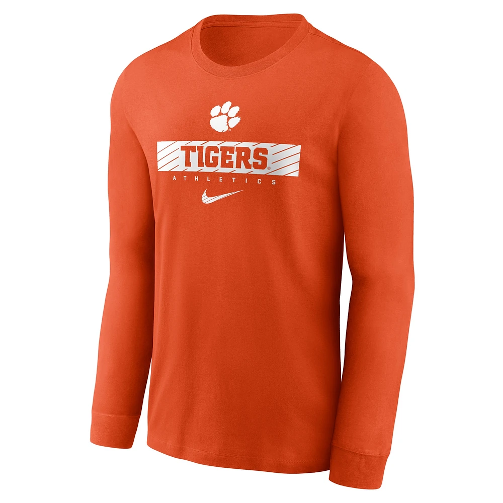 T-shirt à manches longues Nike Orange Clemson Tigers 2024 Sideline Legend Performance pour homme