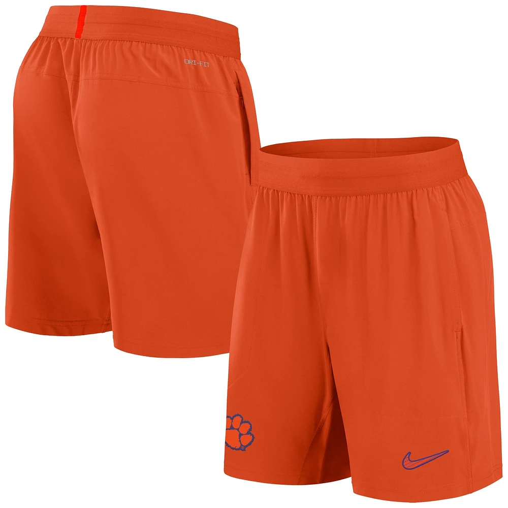 Short Nike Orange Clemson Tigers 2024 Sideline Performance pour homme