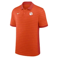 Polo Nike orange à rayures Victory pour homme, début de saison 2025, équipe des Clemson Tigers