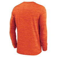 Men's Nike Orange Clemson Tigers 2025 Sideline Velocity Performance Long Sleeve T-Shirt