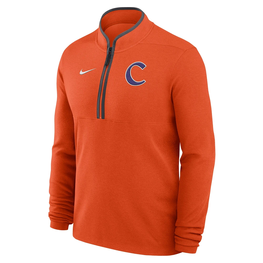 Men's Nike Orange Clemson Tigers Baseball Logo Lightweight Victory Performance Half-Zip Pullover