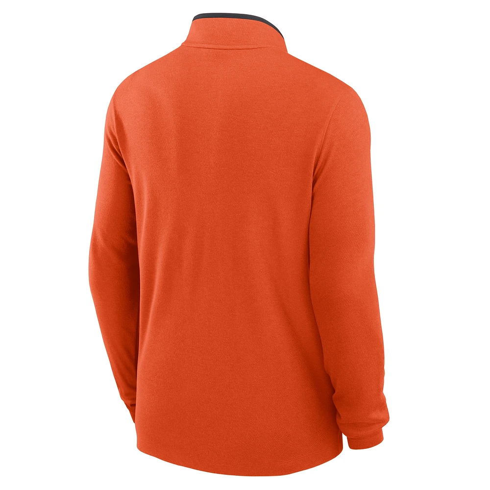 Men's Nike Orange Clemson Tigers Baseball Logo Lightweight Victory Performance Half-Zip Pullover
