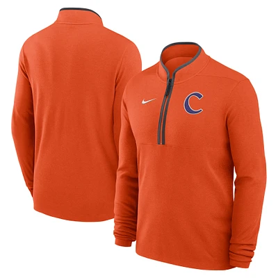 Men's Nike Orange Clemson Tigers Baseball Logo Lightweight Victory Performance Half-Zip Pullover