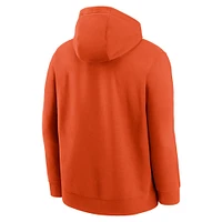 Sweat à capuche en polaire Nike Orange Clemson Tigers Basketball Icon Club pour homme