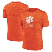 T-shirt Nike Orange Clemson Tigers Campus Center Block Velocity Performance pour homme