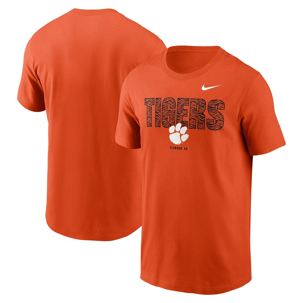 T-shirt Nike orange pour homme Clemson Tigers Campus Local