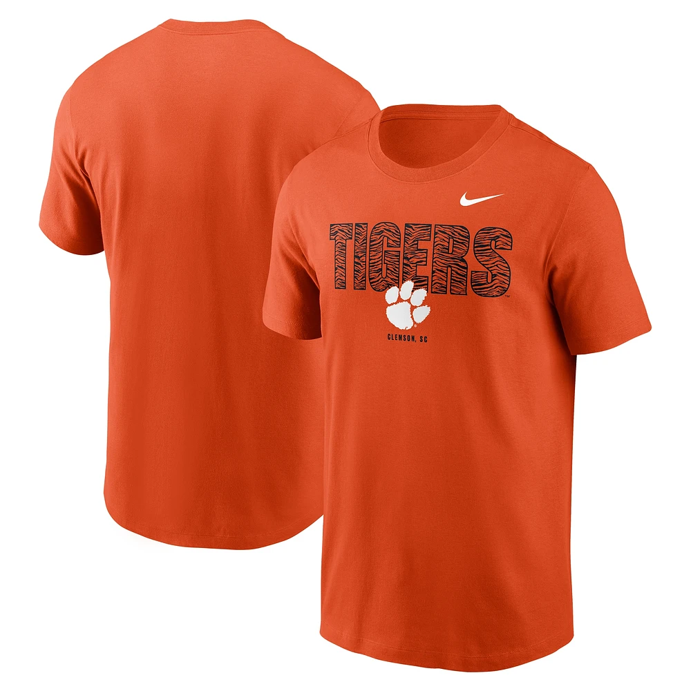 T-shirt Nike orange pour homme Clemson Tigers Campus Local
