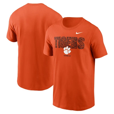 T-shirt Nike orange pour homme Clemson Tigers Campus Local