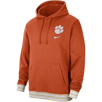 Men's Nike  Orange Clemson Tigers Campus Retro Fleece Pullover Hoodie