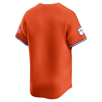 Maillot de baseball Nike Orange Clemson Tigers College Limited pour homme