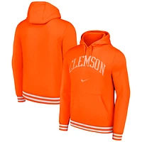 Sweat à capuche ajusté rétro Nike Clemson Tigers en détresse pour homme, orange