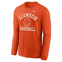 Men's Nike Orange Clemson Tigers Essential Baseball Arch Long Sleeve T-Shirt