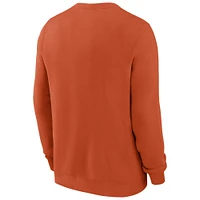 Sweat-shirt Nike Orange Clemson Tigers Legacy Classic Tackle en sergé brodé avec logo forme d'arche pour homme