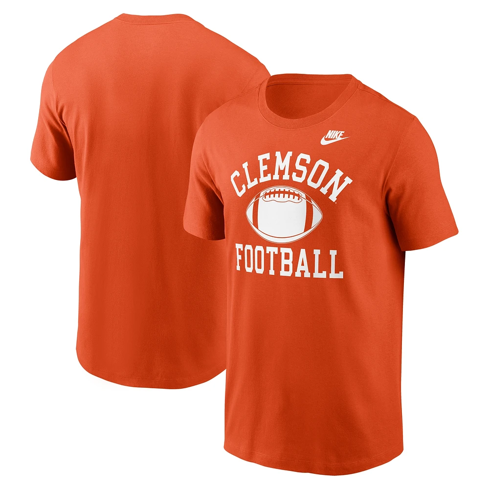 T-shirt Nike orange pour homme avec logo Legacy Football Icon des Clemson Tigers