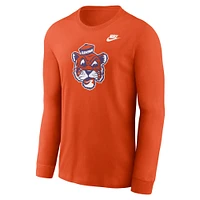 T-shirt à manches longues avec logo principal Nike Orange Clemson Tigers Legacy pour homme