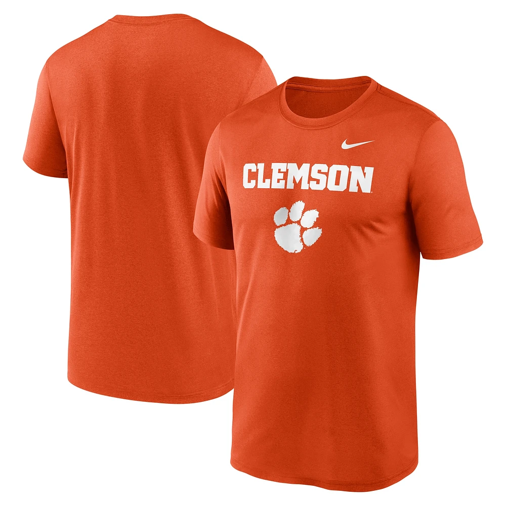 T-shirt Nike Lockup Legend Performance orange pour homme des Clemson Tigers