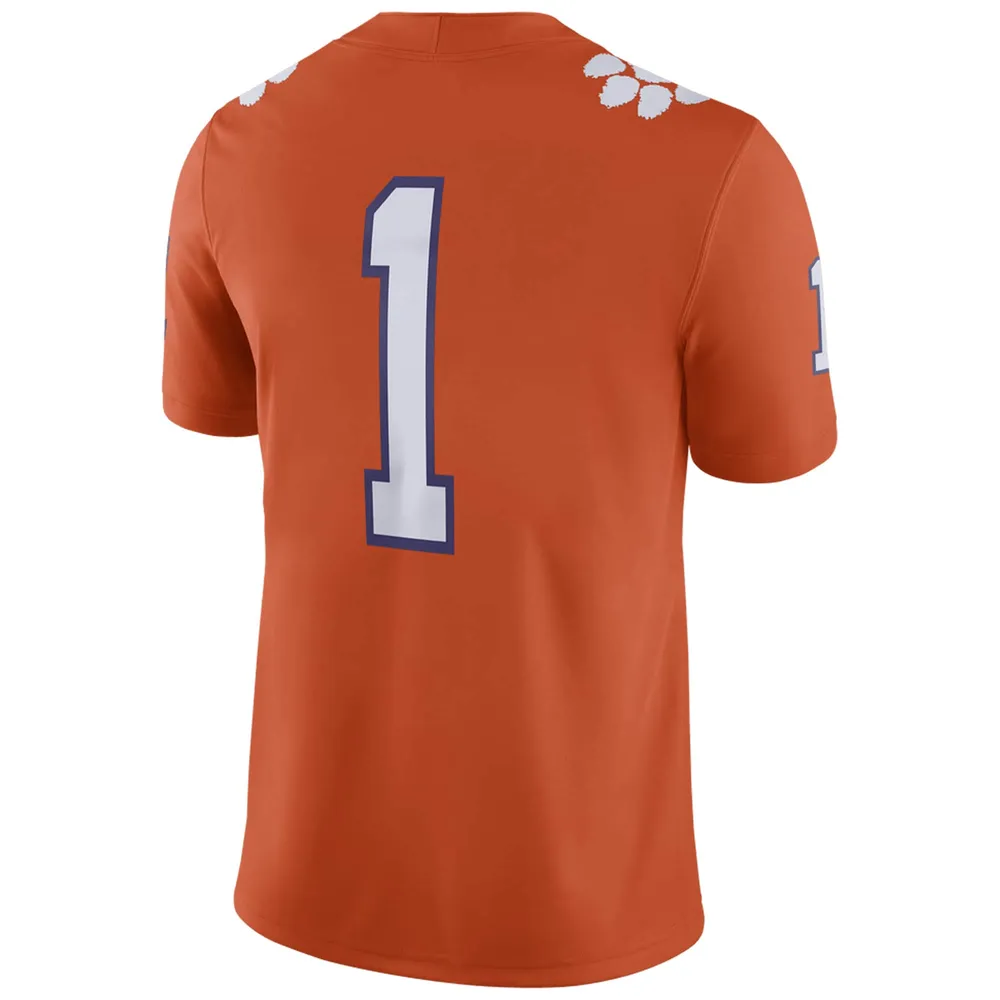 Men's Nike Orange Clemson Tigers #1 Home Game Jersey