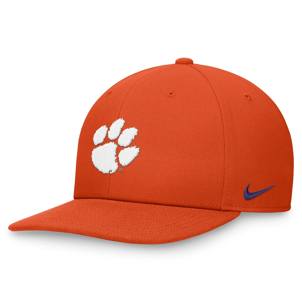 Casquette Snapback Nike Orange Clemson Tigers On-Field Pro Bill pour homme