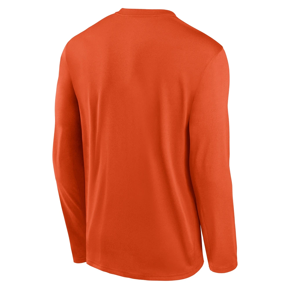 Men's Nike Orange Clemson Tigers Primary Stack Legend Long Sleeve T-Shirt