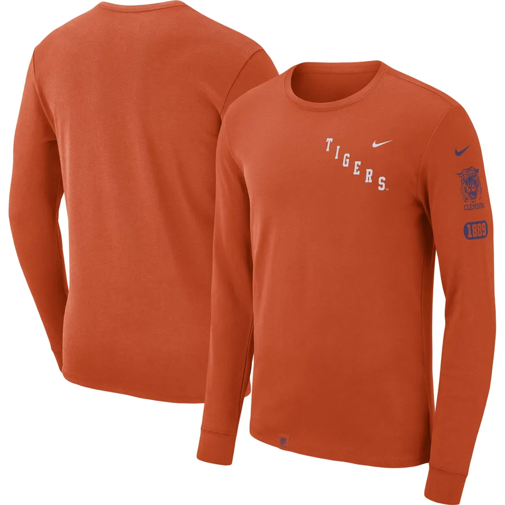 T-shirt à manches longues Nike Clemson Tigers Repeat Logo 2-Hit pour homme orange