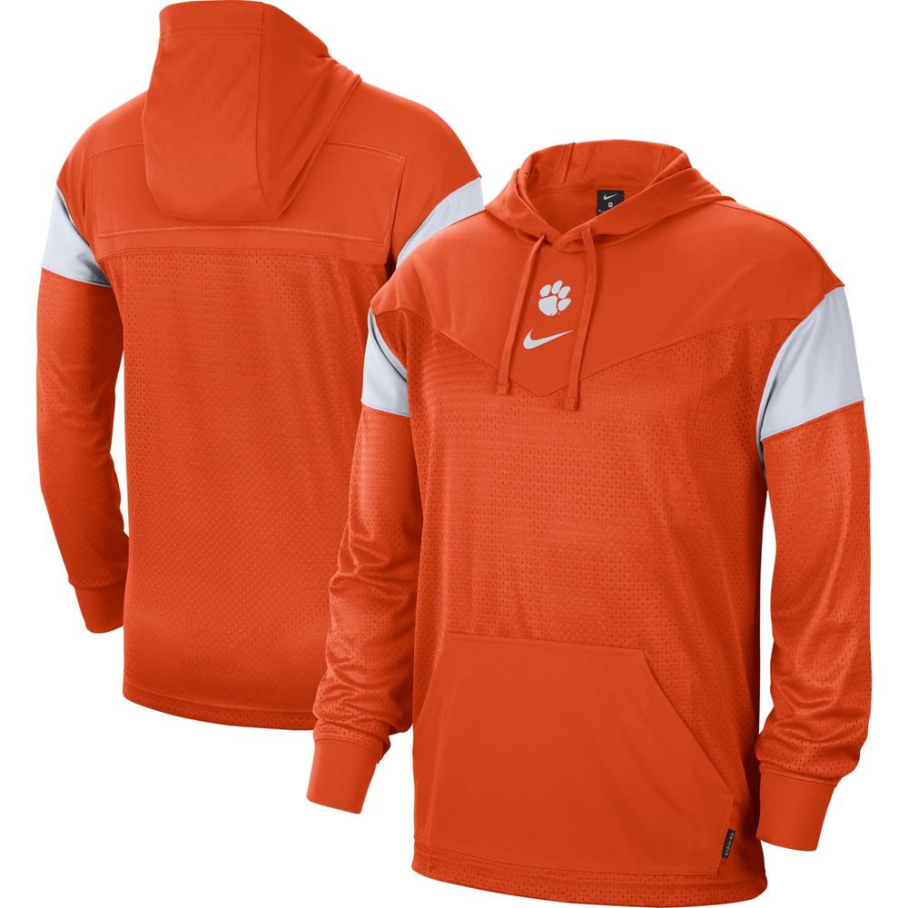 Men's Nike Orange Clemson Tigers Sideline Jersey Pullover Hoodie