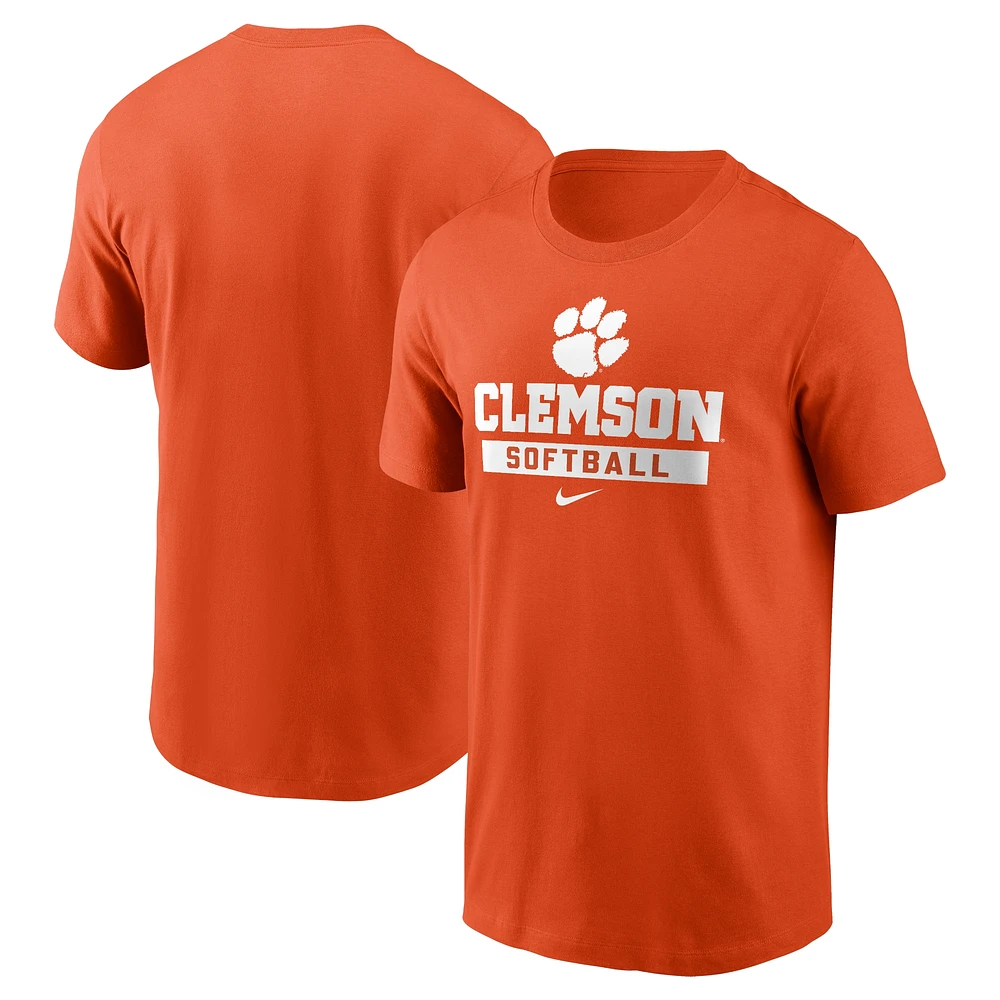 T-shirt de softball Nike Clemson Tigers orange pour homme